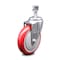 Service Caster 5 Inch Red Polyurethane Wheel Swivel 12mm Threaded Stem Caster SCC SCC-TS20S514-PPUB-RED-M1215 - alternate 1